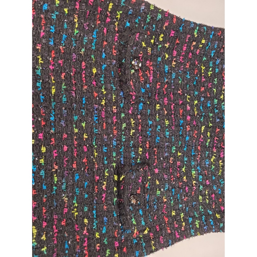 Kate Spade Women's Metallic Black Tweed Sleeveless Round Neck Shift Dress Sz 10 - Picture 4 of 12